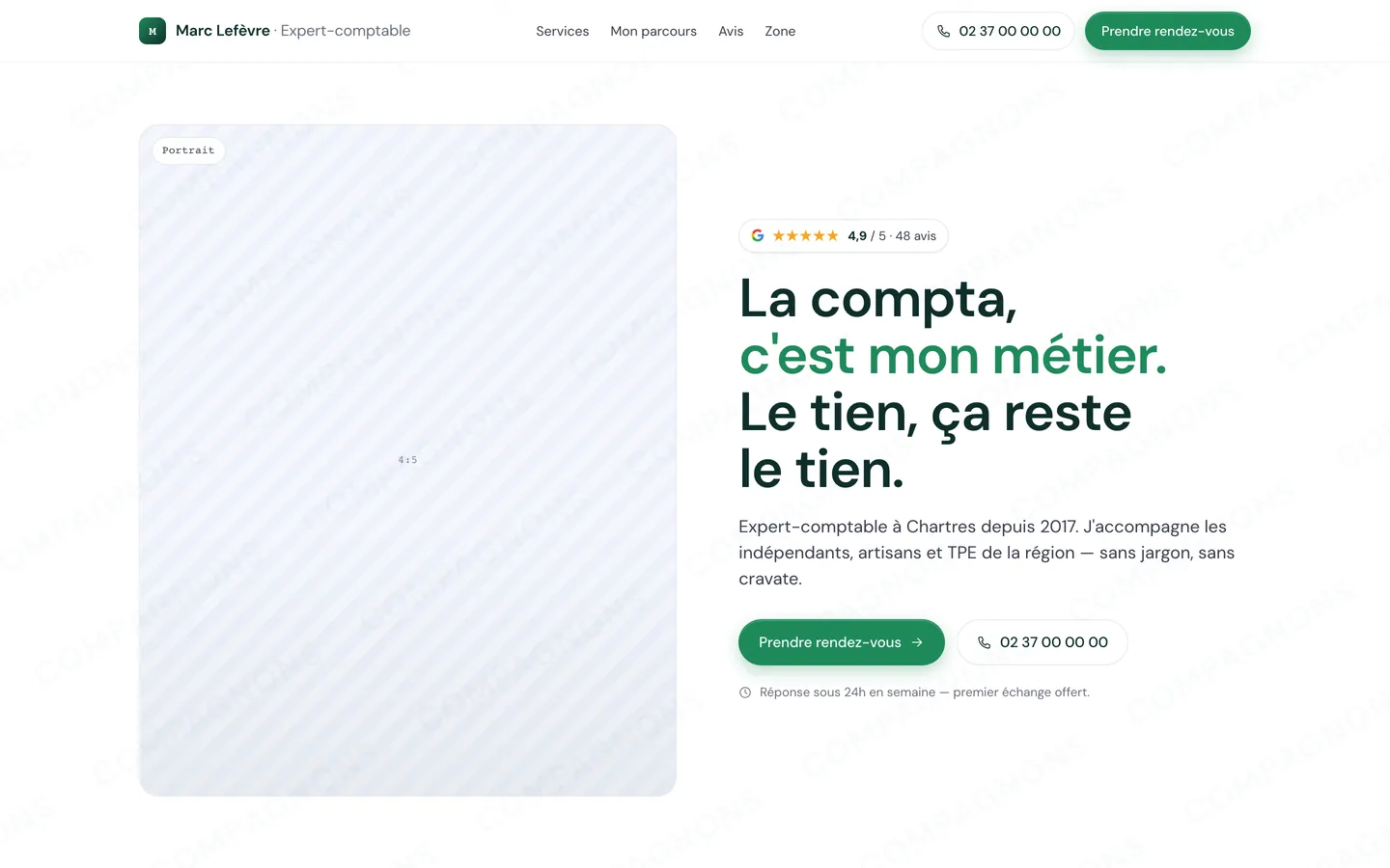 Aperçu du template Le Cabinet